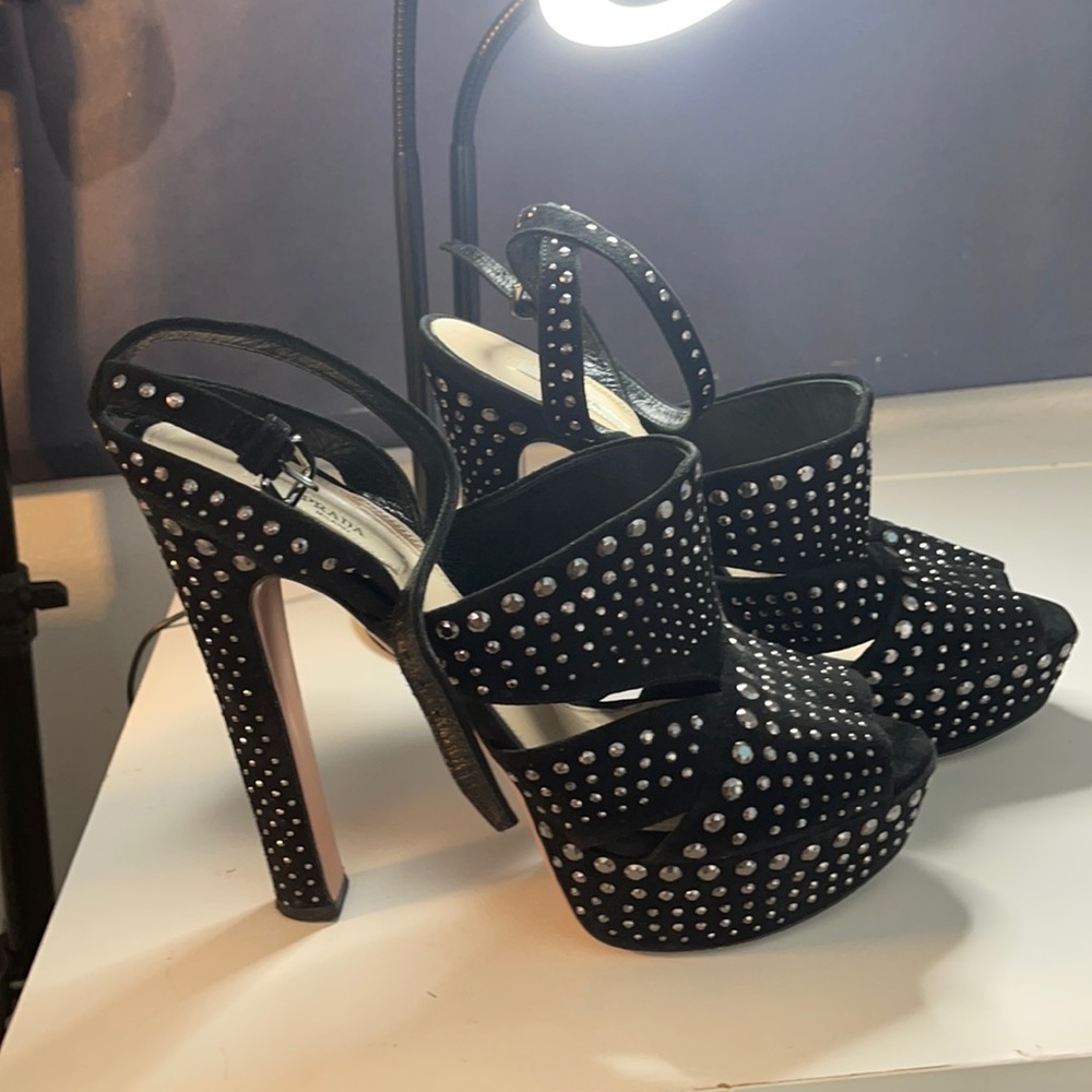 Authentic Prada Studded Platform Sandals